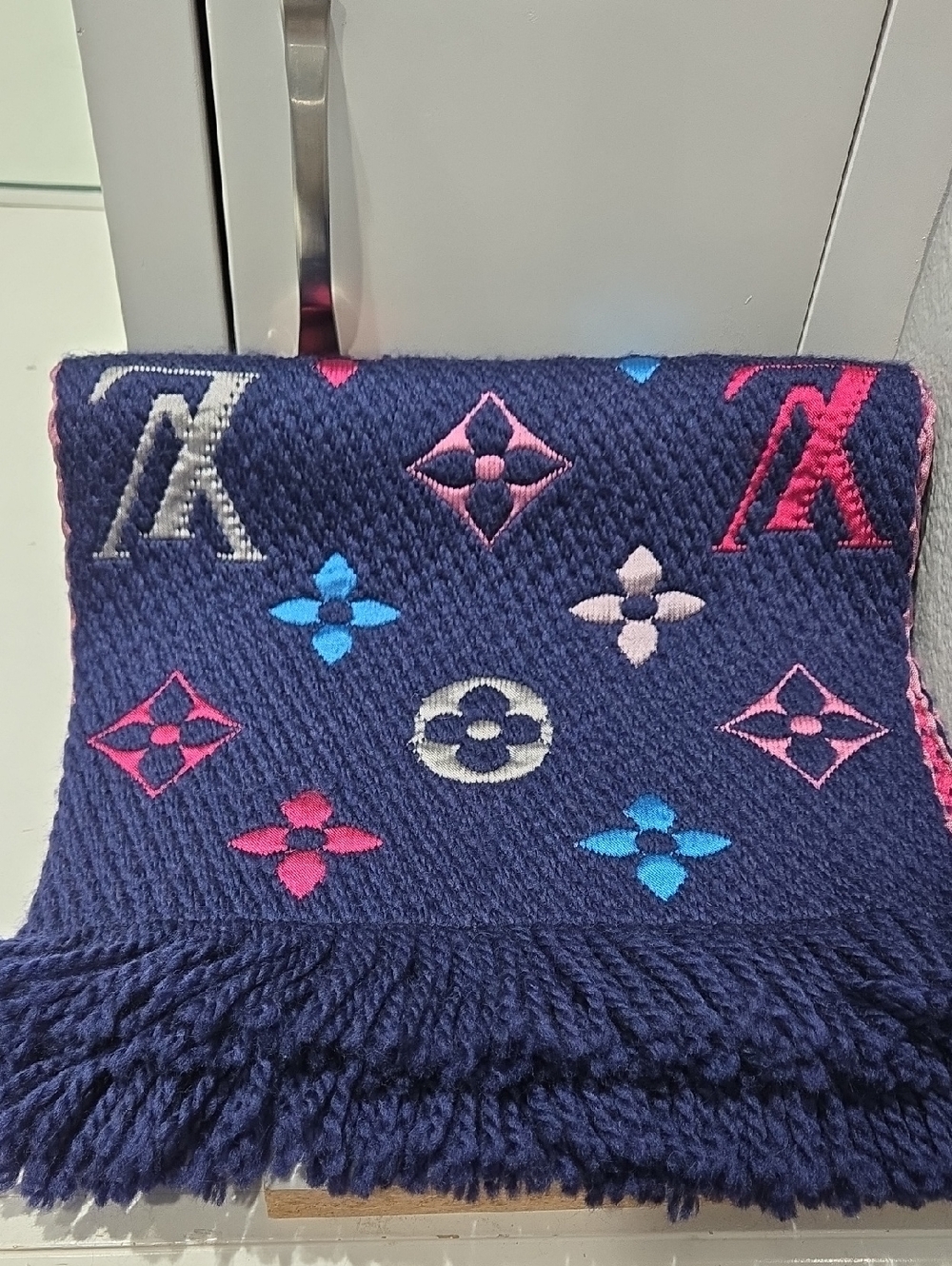 Louis Vuitton Logomania Scarf - Pink & Blue Accents